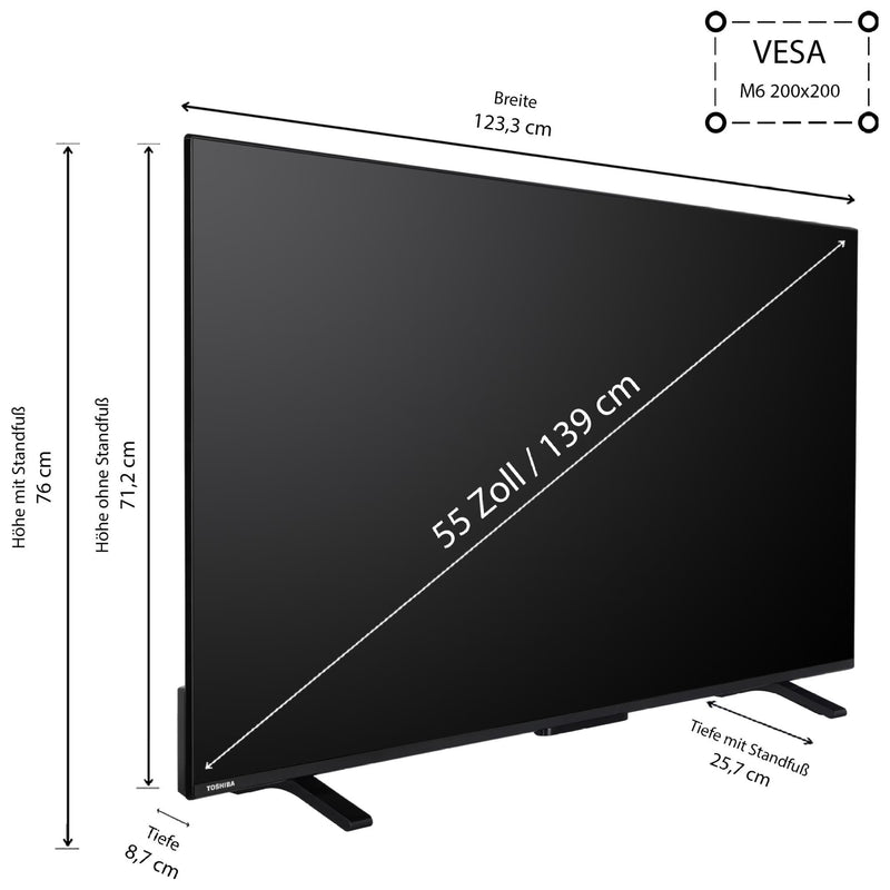 Toshiba TV 55 Zoll, 4K UHD, 55UV2363DAN