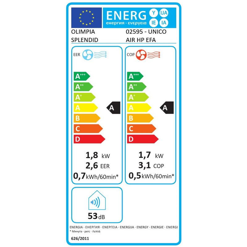Olimpia Splendid air conditioning fixed without outside unit Unico Air HP EFA