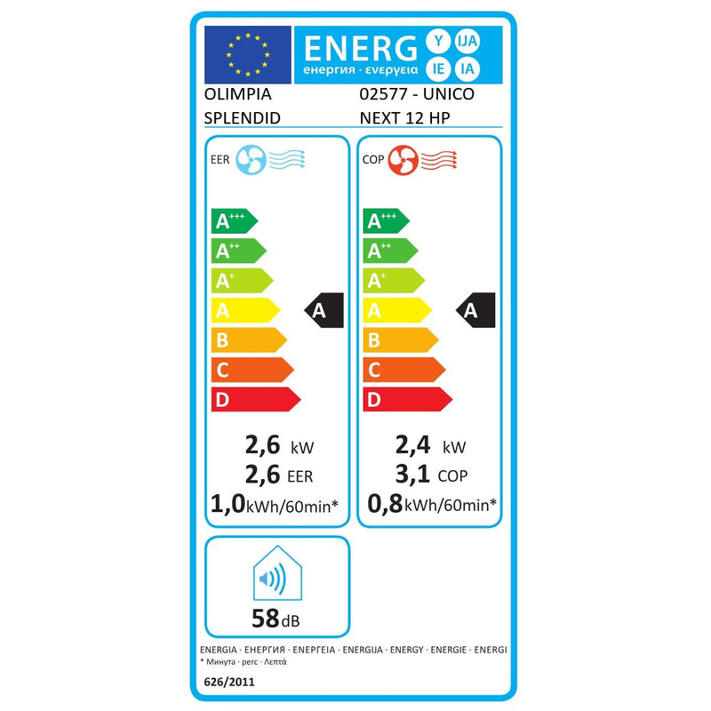 Olimpia Splendid Klimaanlage festinstalliert ohne Ausseneinheit UNICO NEXT 12 HP EVANX