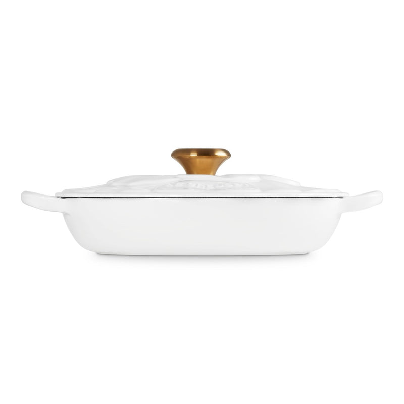 Le Creuset Pfanne Gourmet-Profitopf Flower White 26cm