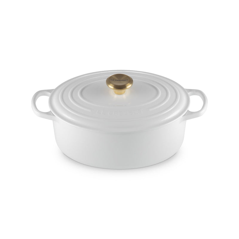 Le Creuset Pfanne Signature Bräter Oval  29 cm White
