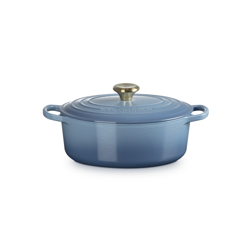 Le Creuset Pfanne Signature Bräter Oval  27 cm Chambray