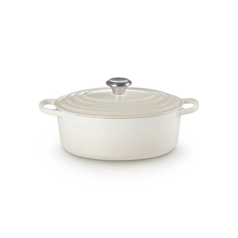 Le Creuset Pfanne Signature Bräter Oval  27 cm Meringue