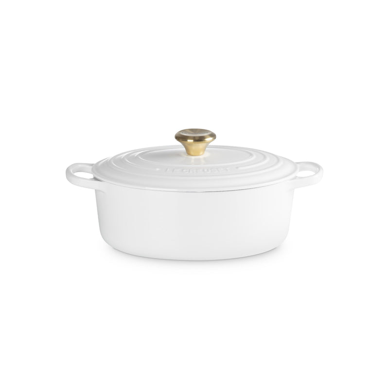 Le Creuset Pfanne Signature Bräter Oval  27 cm White