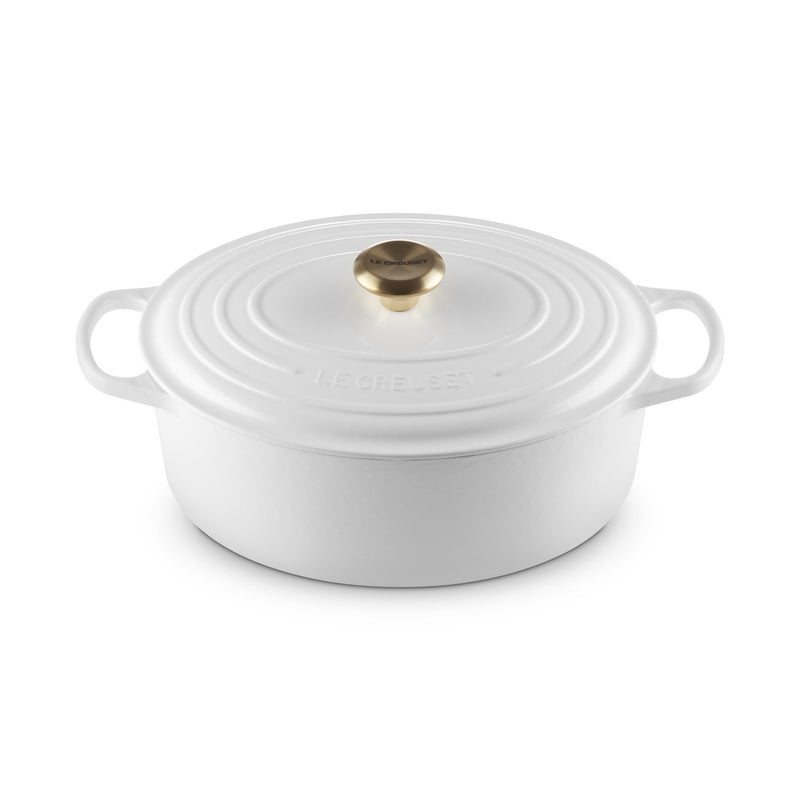 Le Creuset Pfanne Signature Bräter Oval  31 cm White