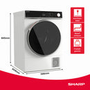 Sharp Wäschetrockner 8kg KD-WNHL8S9GWB, WiFi