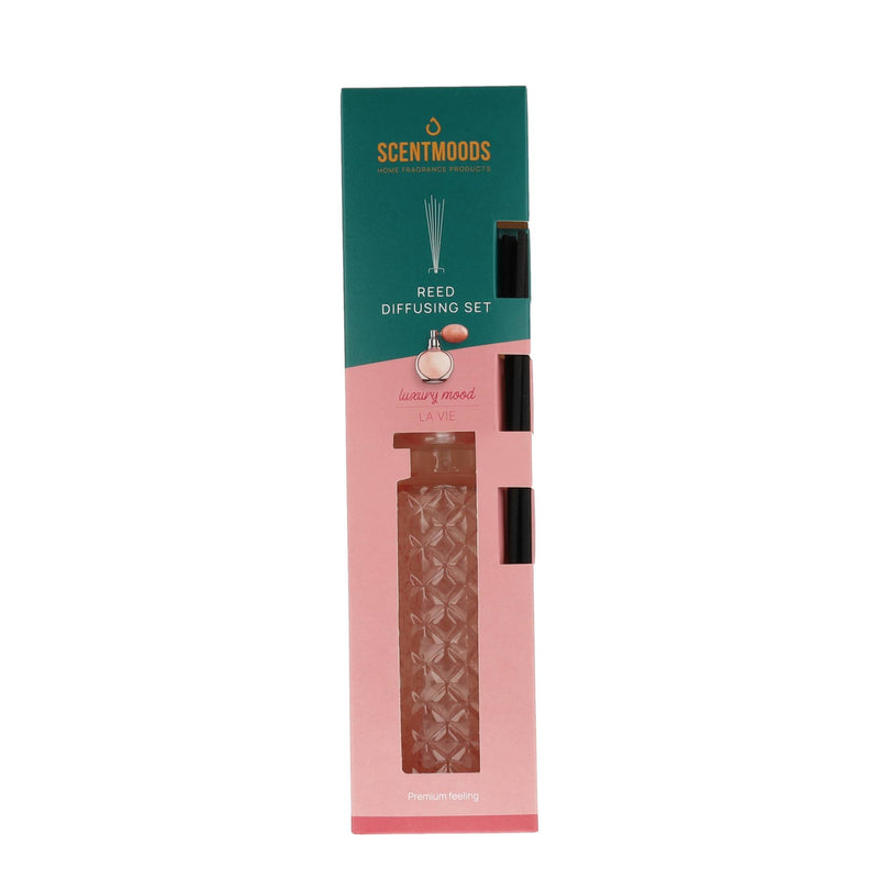 ScentMood Diffuser La vie & Glass Pink Reed inkl Glas und Stäbchen 150 ml