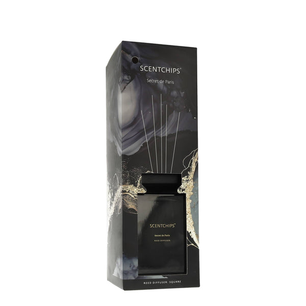 Scentchips Diffuser Square Secret de Paris Reed inkl Glas und Stäbchen XXL  1000ml