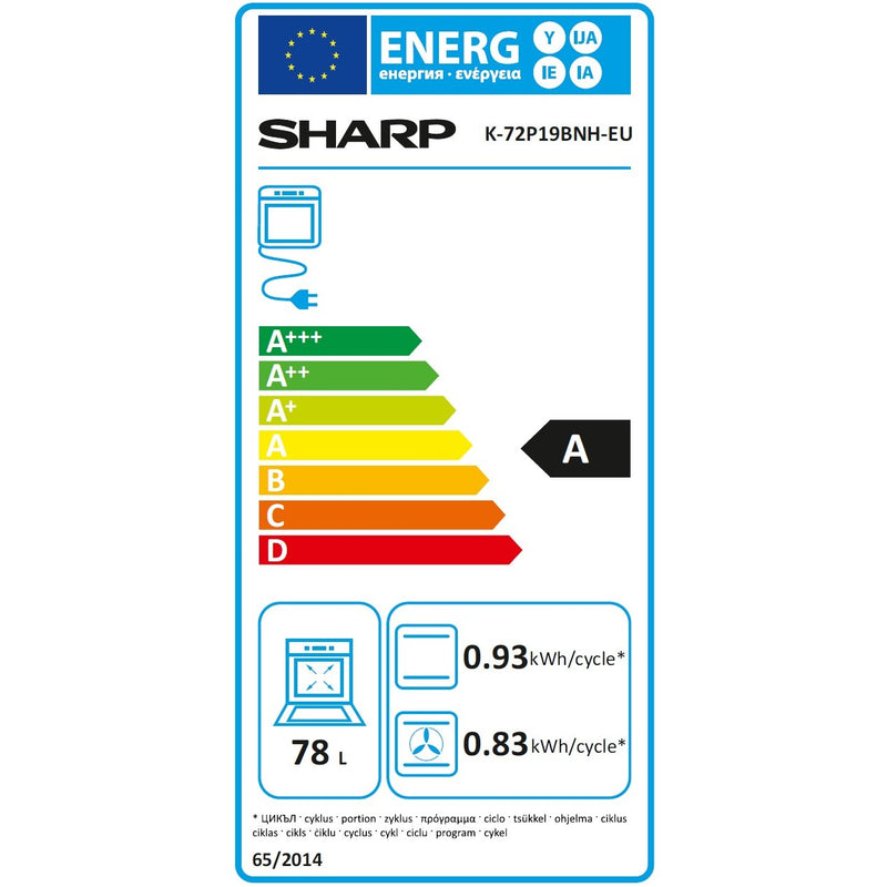 Sharp Kochherd Set Backofen und Virokeramikkochfeld, Einbau, K-72P19BNH-EU Poly-Set