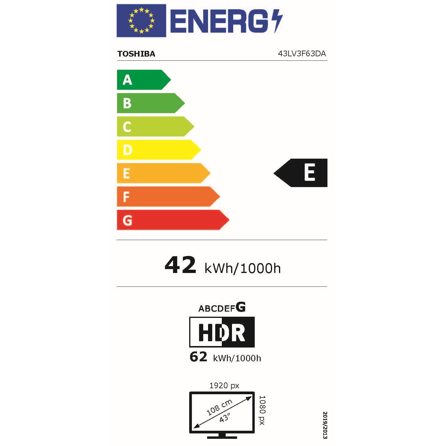 Toshiba TV 43 Zoll, Full HD, 43LV3F63DA