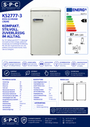 SPC Kühlschrank mit Gefrierfach, KS2777-3 creme