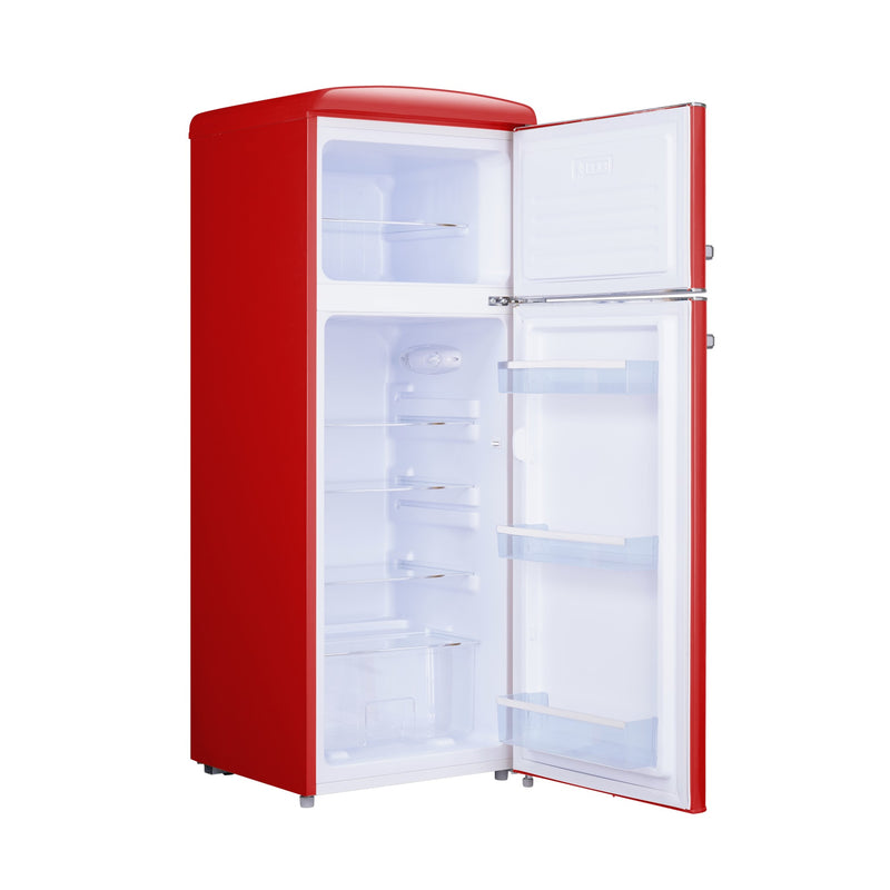 SPC Kühl- / Gefrierkombination Retro KS3777-1, rot, 206 L