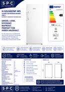 SPC Gefrierschrank H-GS240CNF-WS, 240 L, NoFrost, Inverter-Technologie