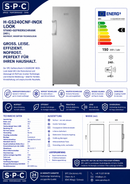 SPC Gefrierschrank H-GS240CNF-INOX-Look, 240 L, C-KL, NoFrost, Inverter-Technologie