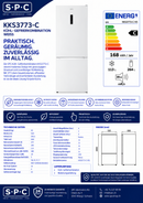 SPC Kühl- / Gefrierkombination KKS3773-C WS, 377 Liter