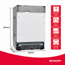 Sharp Geschirrspüler Einbau, vollintegriert, QW-NS1EI47EX
