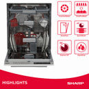 Sharp Geschirrspüler Einbau, vollintegriert, QW-NI2YI42A4X