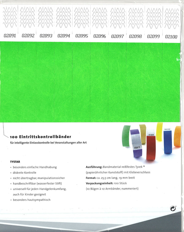 Tystar Identkontroller Tystar neon-grün 100 Stk