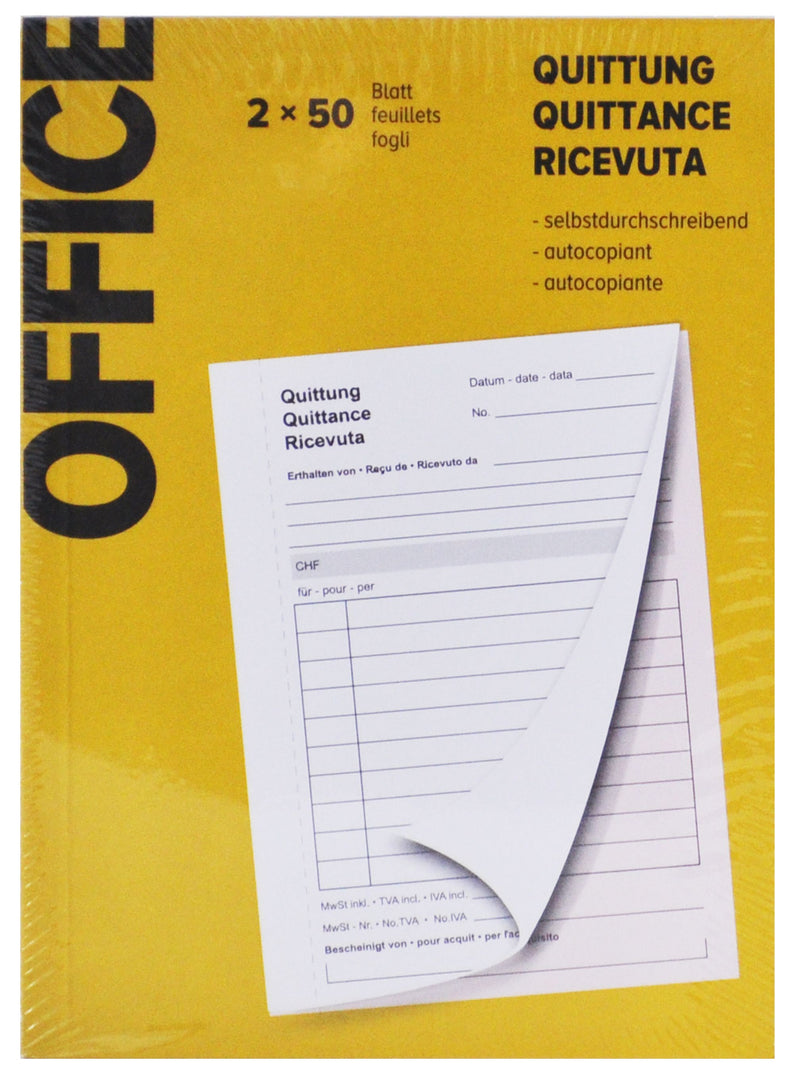 Office Büro / Papeterie Quittung chemisch 2x50 Blatt A6 2 Stück