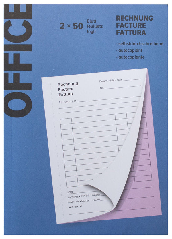Office Büro / Papeterie Rechnung chemisch 2x50 Blatt A5 2 Stück
