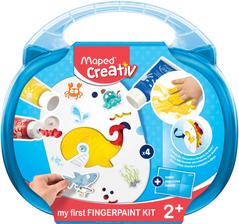 Maped Spiel My First Fingerfarbe-Kit 10-teilig, Rot/Blau/Gelb