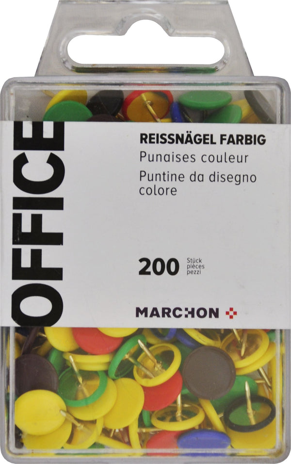 Office Büro / Papeterie Reissnägel farbig 200 Stück