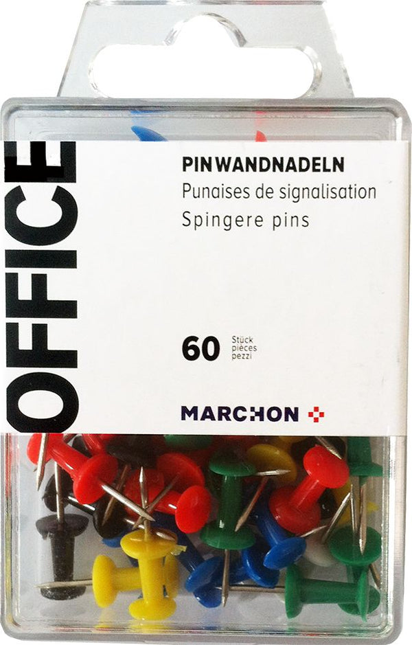 Office Büro / Papeterie Pinwandnägel farbig 60 Stück