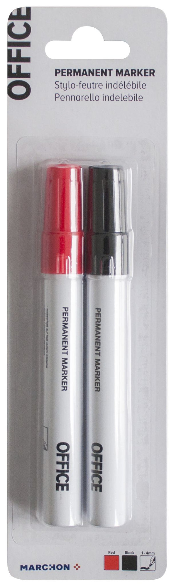 Office Büro / Papeterie Permanent Marker schwarz/rot 1-4mm 2 Stück