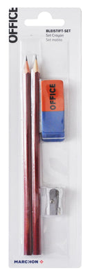 Office Büro / Papeterie Bleistift HB 2 Stück + Gummi + Spitzer