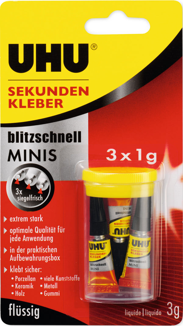 Uhu Klebstoff Sekundenkleber 3X1G Bl