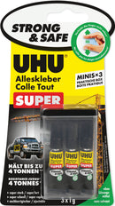 Uhu adhesive allkl.super Strong & Safe3x1g Blister