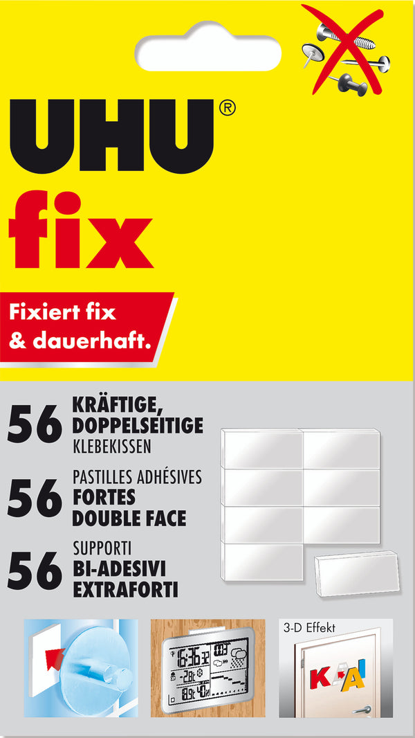 Uhu Fotokleber + Posterkleber Fix Klebekissen Weiss 56St