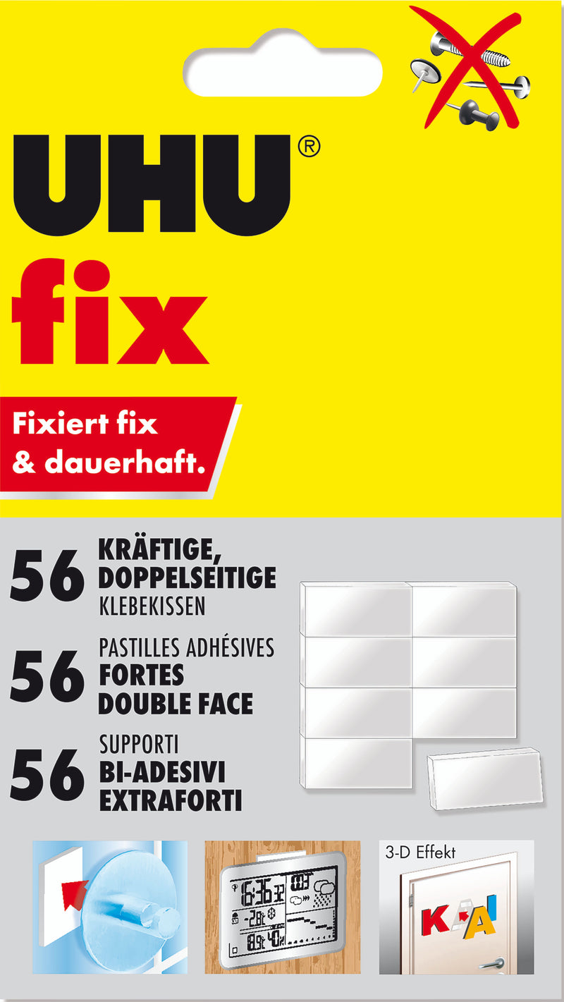 Uhu Fotokleber + Posterkleber Fix Klebekissen Weiss 56St