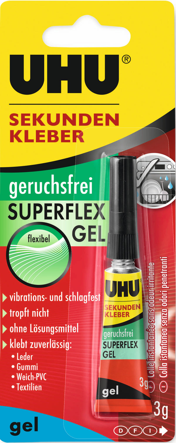 Uhu Klebstoff Sekunden Allekleber Flüssig 3G Gel Blister