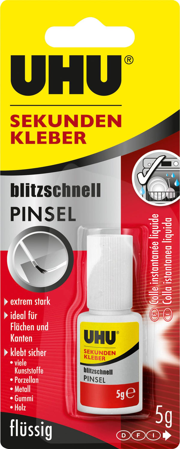 Uhu Klebstoff Sekundenkleber Pinsel 5G Blister