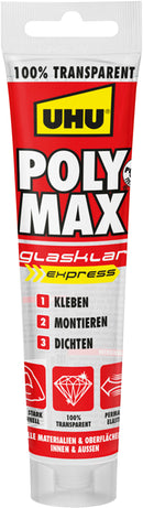 UHU adhesive poly max® power transparent 115g