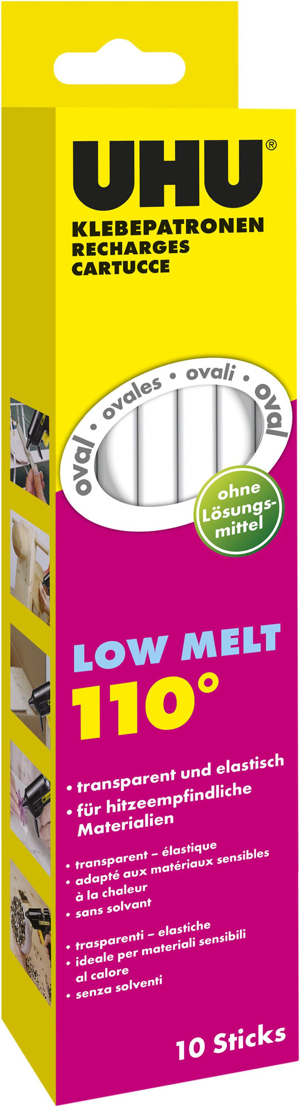 Uhu Heisskleber LOW MELT 110°C Niedrigtemp Patronen