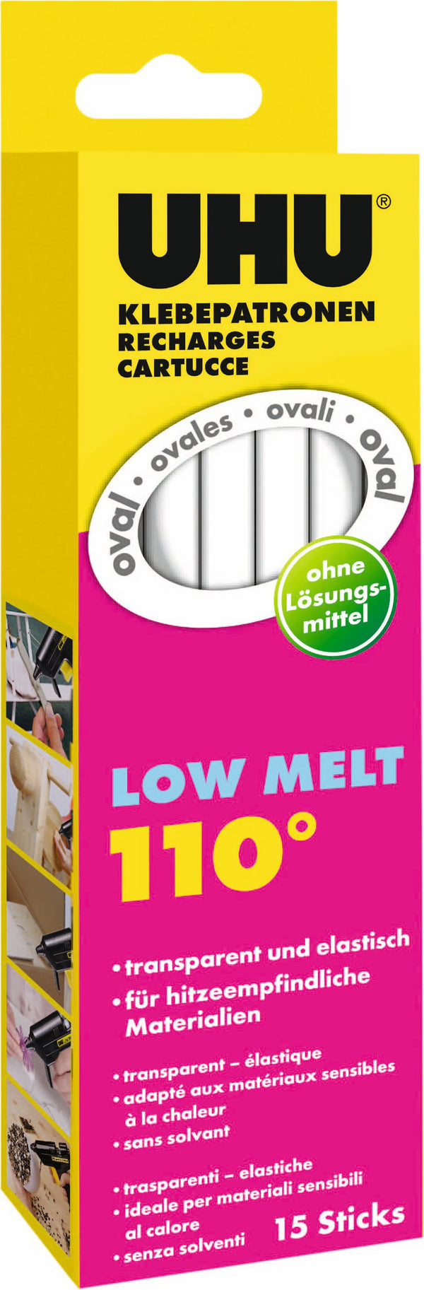 Uhu Heisskleber LOW MELT 110°C Niedrigtemp Patronen