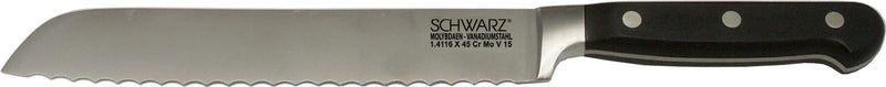 Schwarz Brotmesser Quality geschmiedet 20 cm