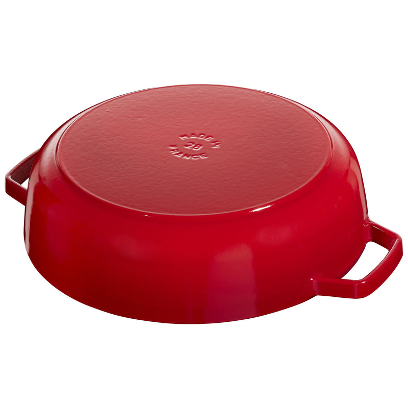 Dust pans cast iron roaster with chistera drop-structure 28cm, cherry red