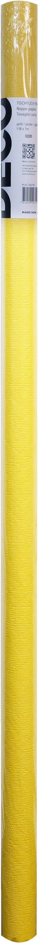 DECO Tischtuch Papier gelb 1.18x7 m
