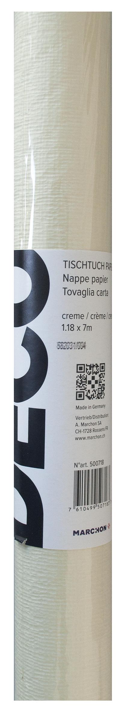 DECO Tischtuch Papier creme 1.18x7 m