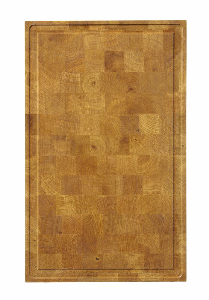 HENDI Servierbrett aus Eichenholz Hirnholz 530x325x35mm