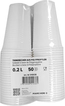 No name plastic cup white 2DL 2x25 pieces