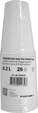 No Name Plastikbecher weiss 2dl 25 Stück