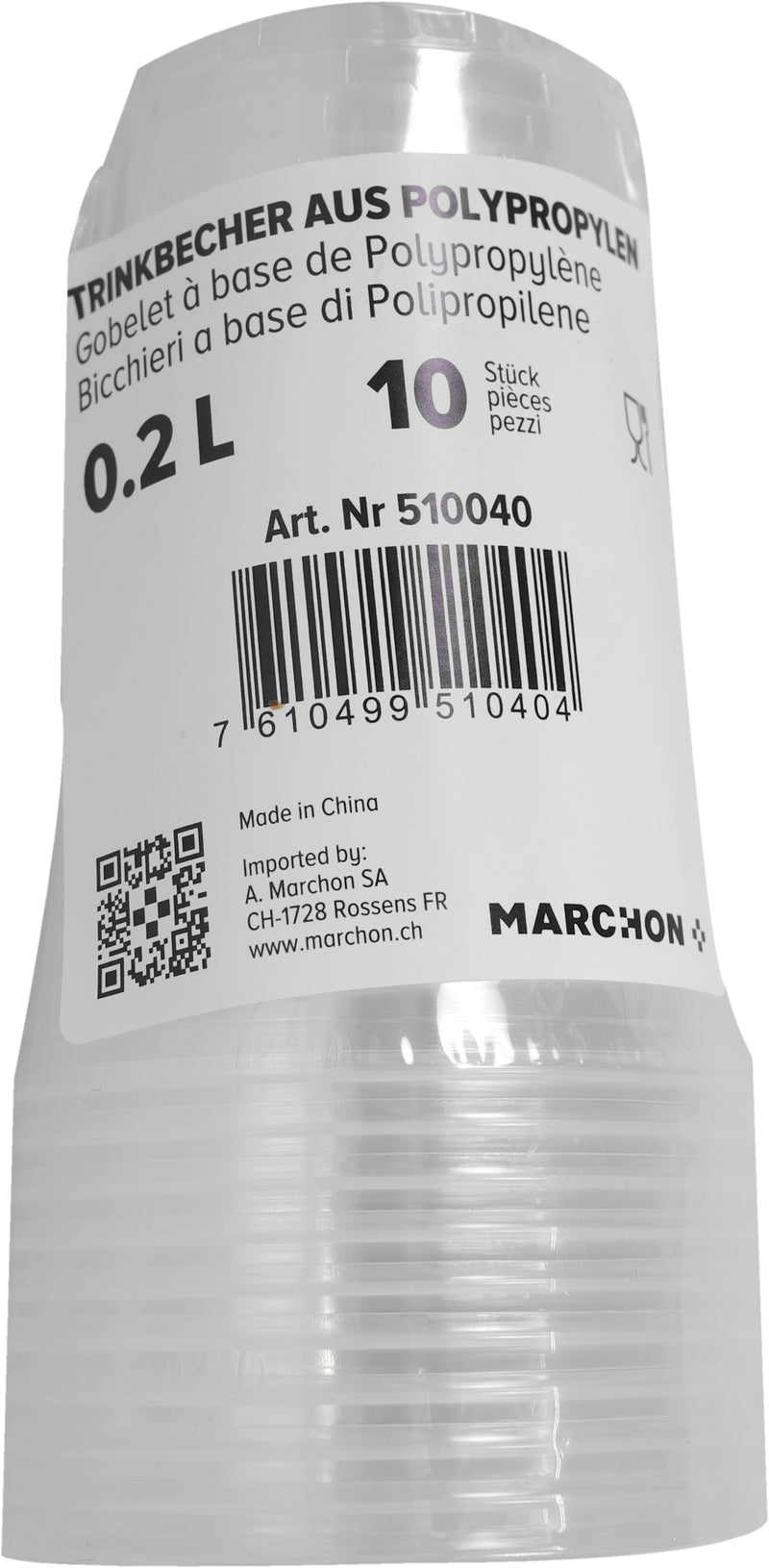 No Name Plastikbecher transparent 2dl 10 Stück
