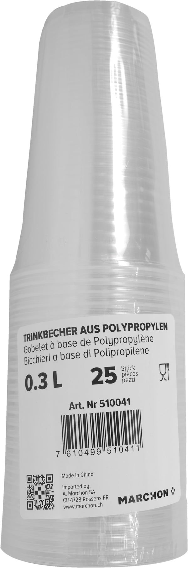 No Name Plastikbecher transparent 3dl 25 Stück