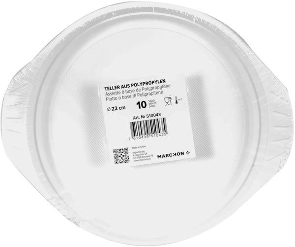 PARTY Plastikteller weiss 22 cm 10 Stück