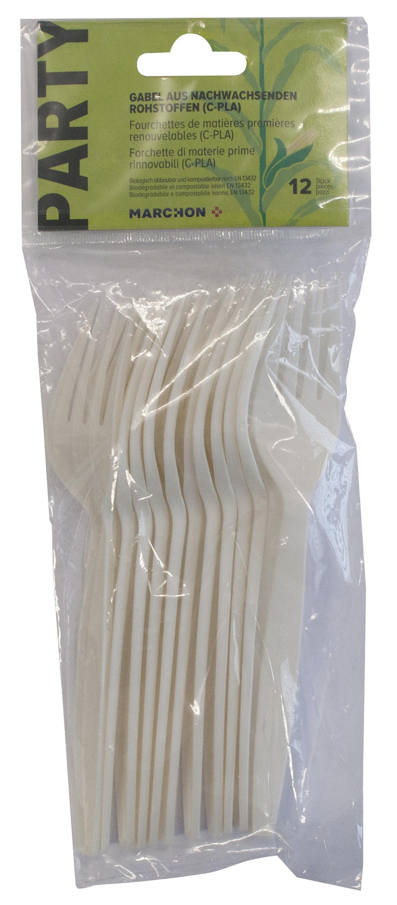 PARTY Gabel 17.5 cm Bio CPLA 12 Stück