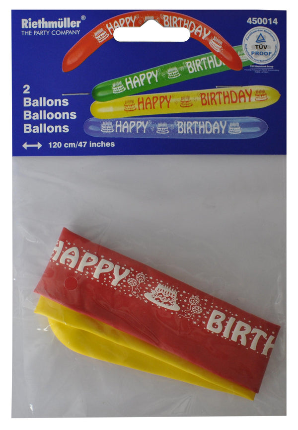 Riethmüller Luftballon Ballons happy birthday 120 cm 2 Stück